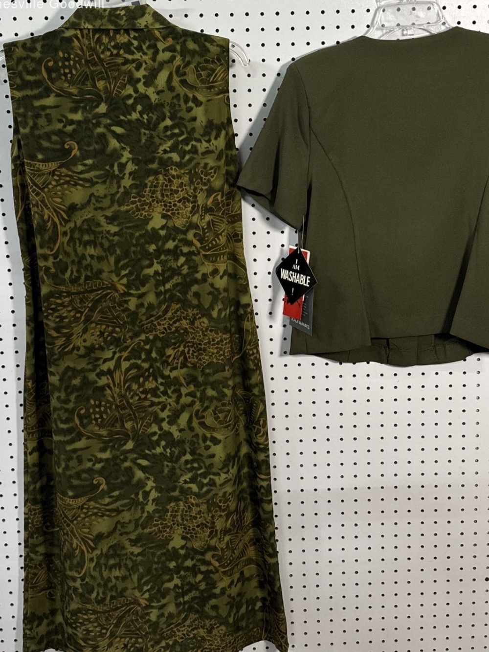 R&K Olive Green Dress and Short Sleeve Jacket Set - Picture 3 of 6